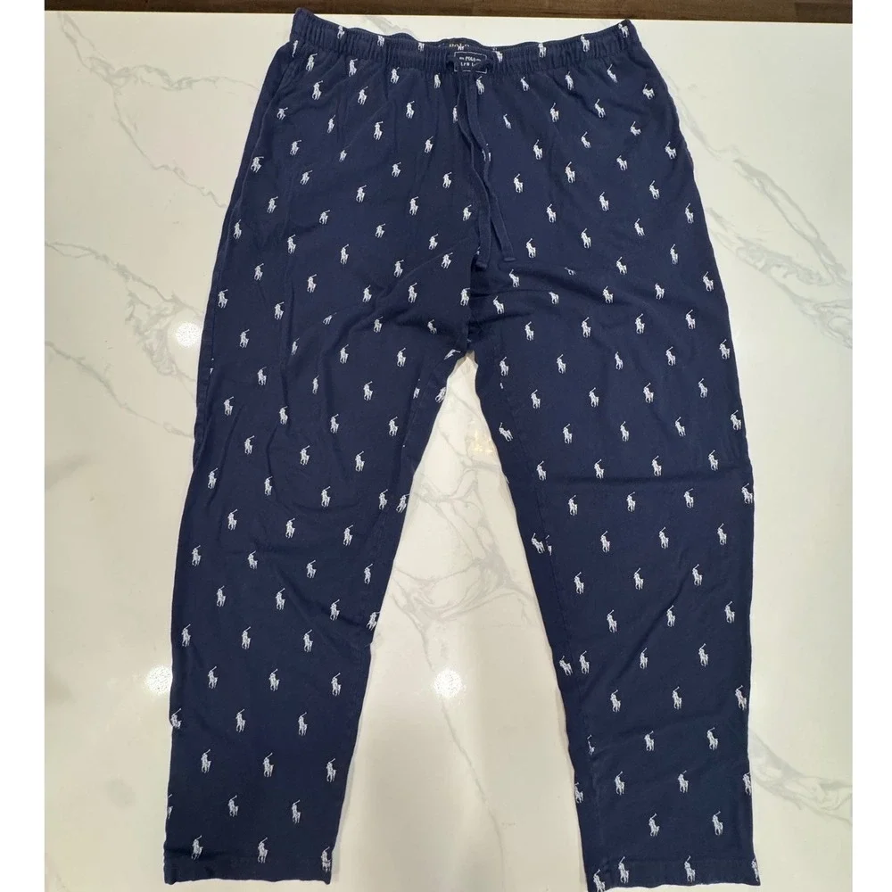 Polo Ralph Lauren Pajama Pants Pony Logo Size XL Navy Blue Men's